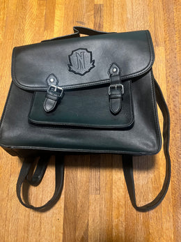 Wednesday Nevermore Academy Satchel Backpack Black Faux Leather Netflix Bag