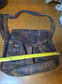 Komal's Passion Leather Saddle Bag Brown Messenger Bag Crossbody Satchel Buckle