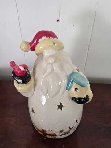 Vintage Ceramic Santa Claus Tealight / Candle Holder Figurine