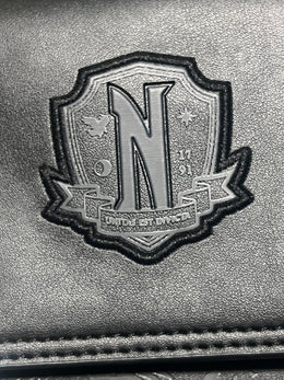 Wednesday Nevermore Academy Satchel Backpack Black Faux Leather Netflix Bag