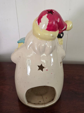 Vintage Ceramic Santa Claus Tealight / Candle Holder Figurine