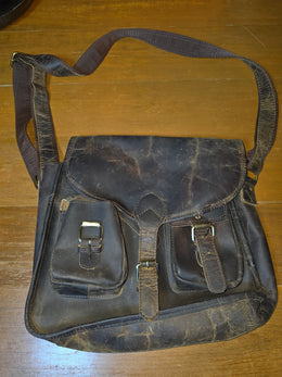 Komal's Passion Leather Saddle Bag Brown Messenger Bag Crossbody Satchel Buckle