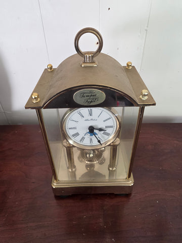 Vintage Alan Roberts Brass Torsion/Anniversary Clock ("Tempus Fugit")