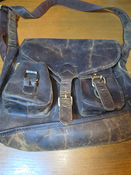 Komal's Passion Leather Saddle Bag Brown Messenger Bag Crossbody Satchel Buckle