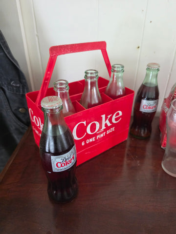 Vintage Coca-Cola & Diet Coke Collection with Crate, Glass, and Holiday Bottles