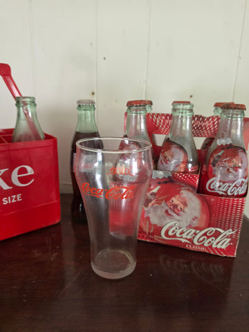 Vintage Coca-Cola & Diet Coke Collection with Crate, Glass, and Holiday Bottles