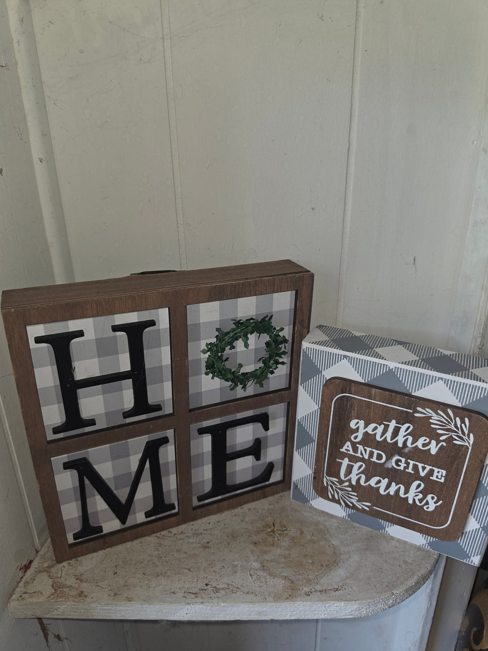 Rustic Wooden Wall & Tabletop Decor Signs (Set of 2)
