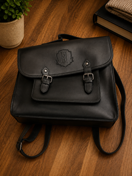 Wednesday Nevermore Academy Satchel Backpack Black Faux Leather Netflix Bag