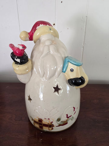 Vintage Ceramic Santa Claus Tealight / Candle Holder Figurine