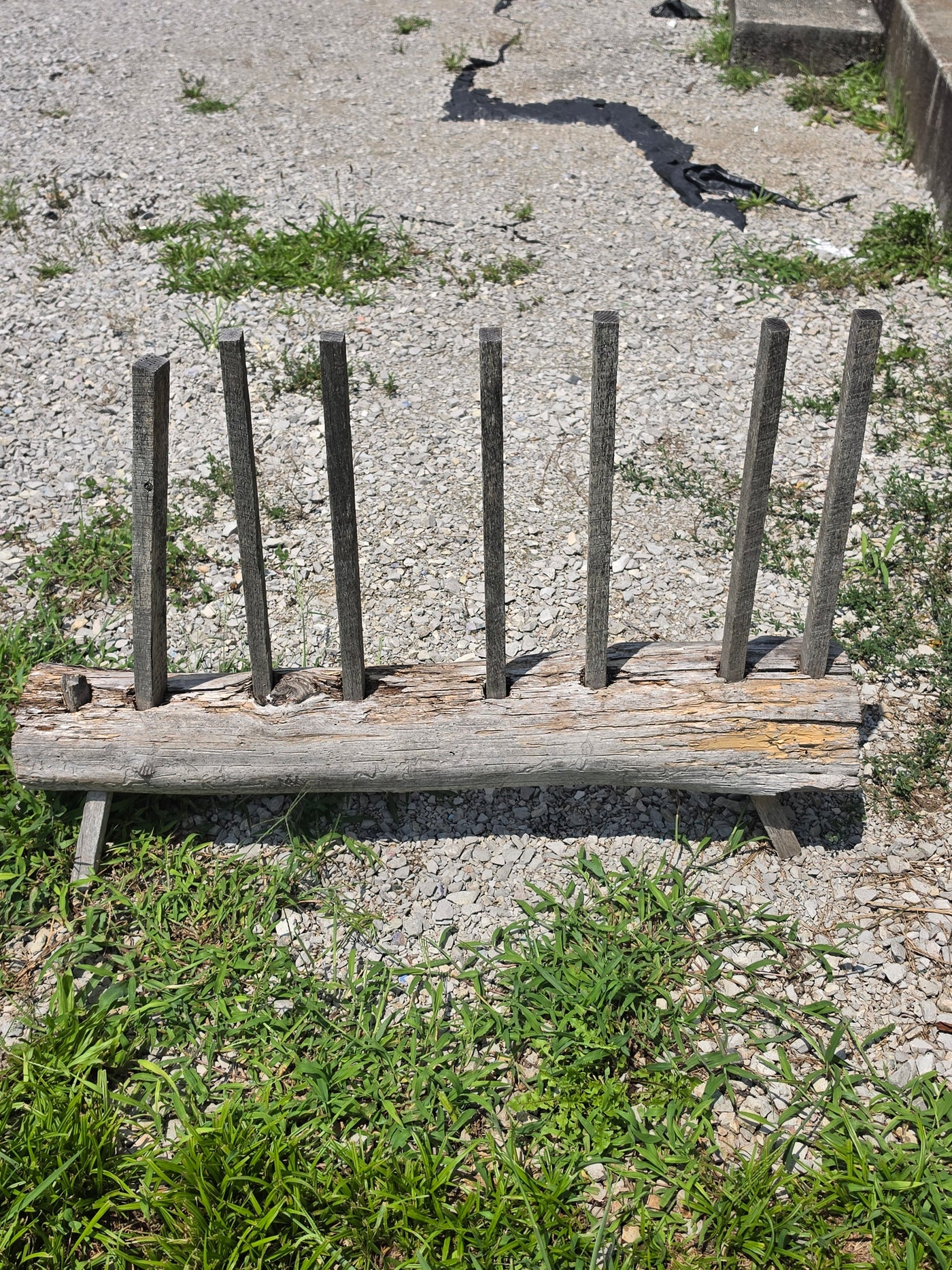 Rustic Wooden Log Boot Rack