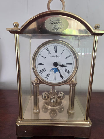 Vintage Alan Roberts Brass Torsion/Anniversary Clock ("Tempus Fugit")