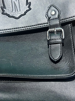 Wednesday Nevermore Academy Satchel Backpack Black Faux Leather Netflix Bag