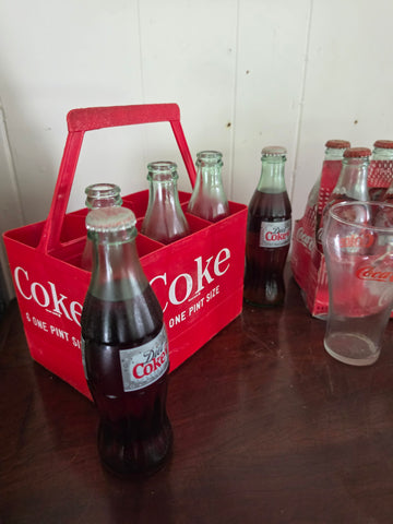Vintage Coca-Cola & Diet Coke Collection with Crate, Glass, and Holiday Bottles